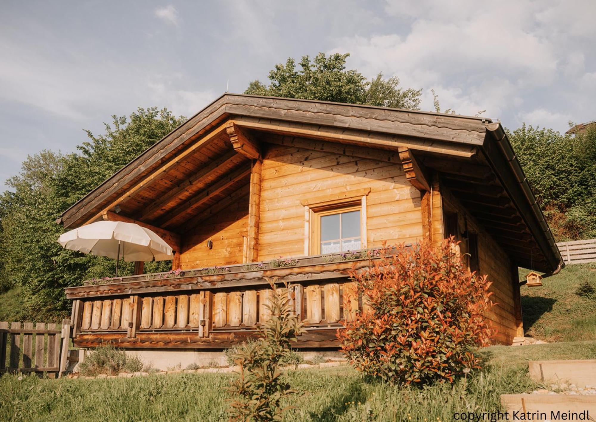 Das Paradieschen Edlitz - Stilvolles Blockhaus Mit Kamin Exterior foto